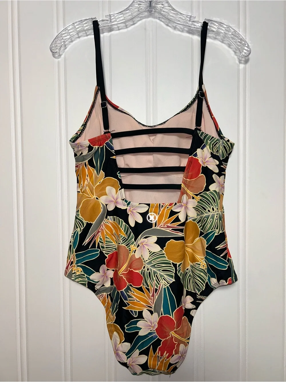 Hurley Paradise Tropical Floral Print one piece bathing suit women’s large